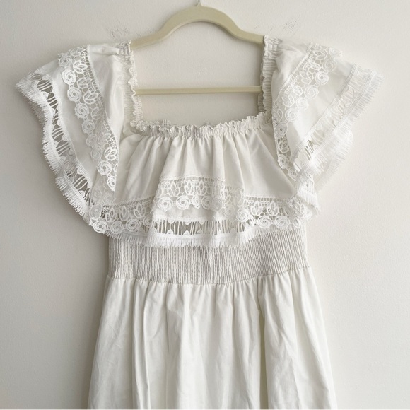 Anthropologie Piexoto Wyatt Off the Shoulder Midi Dress Cottagecore Coquette L - Picture 7 of 15